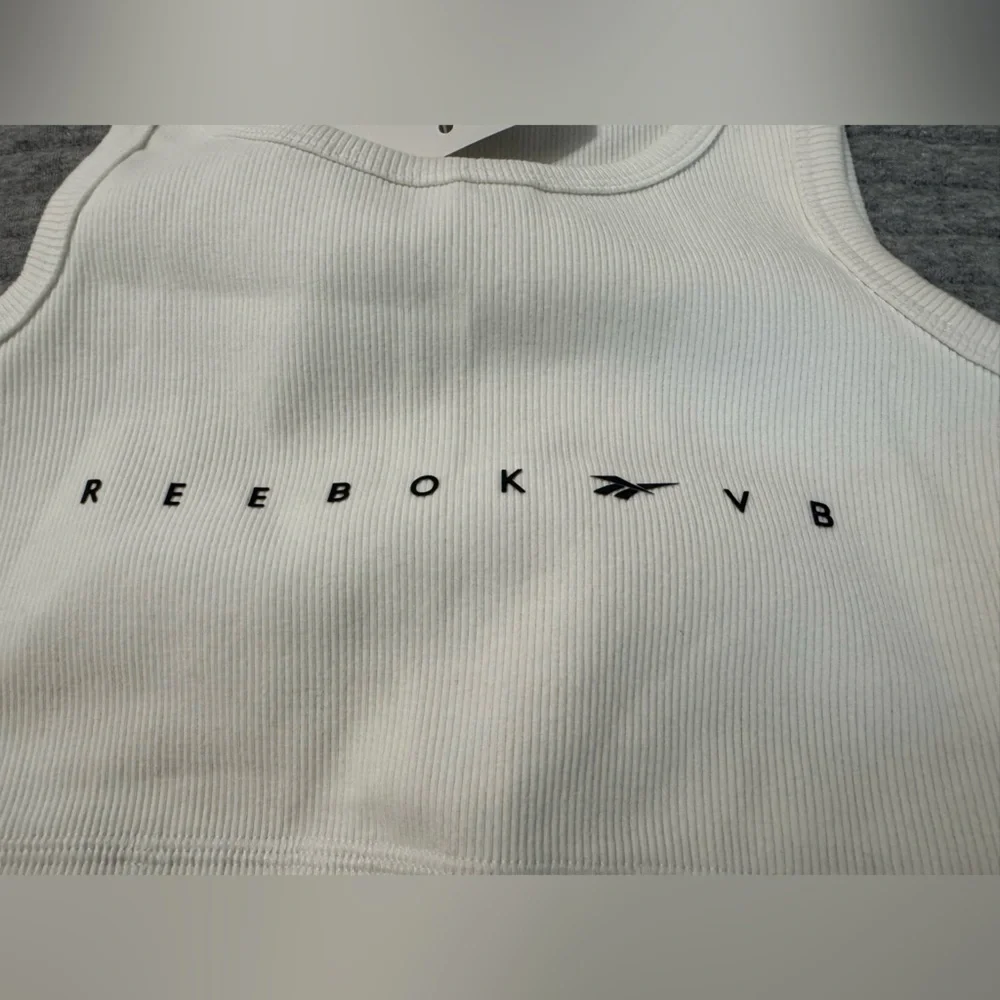 Reebok x Victoria Beckham Cropped Ribbed Tank Top White Size XS - Picture 5 of 10